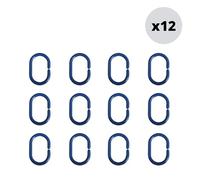 MSV Lot de 12 Anneaux pour Rideaux de Douche Bleu Foncé