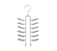 MSV - Lot de 12 Cintres en Acier Plastifié pour Ceintures, Cravates et Accessoires - Antiglisse, Solution de Rangement Solide et Pratique - 31 x 15 cm - Taupe