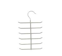 MSV - Lot de 12 Cintres en Acier Plastifié pour Ceintures, Cravates et Accessoires - Antiglisse, Solution de Rangement Solide, Pratique - 26,5 x 16 cm - Taupe