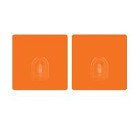 MSV Lot de 2 Crochets adhésifs muraux repositionnables Orange