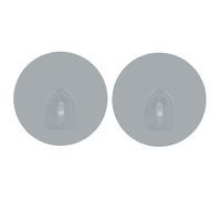 MSV Lot de 2 Crochets Rond muraux repositionnables Gris Clair