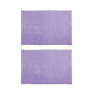 MSV Lot de 2 Tapis de Bain Microfibre Chenille 40x60cm Lavande
