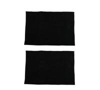 MSV - Lot de 2 Tapis de Bain Microfibre Chenille - Poils Longs et Doux - Antidérapant SEBS - Lavable en Machine 30° - Boucle d'Accrochage - 50 x 80cm - Noir