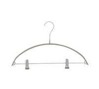 MSV - Lot de 24 Cintres en Acier Plastifié avec Pinces - Idéal Costume, Haut et Bas 2 en 1, Antiglisse, Côtés Courbés, Tous Types de Vêtements - 41 cm - Taupe