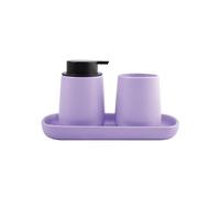 MSV Lot de 3 Accessoires de Salle de Bain en céramique MAONIE Lavande Mat
