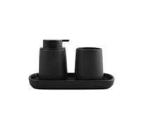 MSV Lot de 3 Accessoires de Salle de Bain en céramique MAONIE Noir Mat