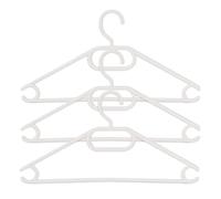 MSV - Lot de 3 Cintres en Plastique - Grande Solidité et Capacité de Charge, Côtés Courbés, Ne se Déforment Pas - pour Tous Types de Vêtements - Blanc