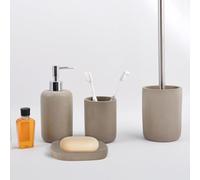 MSV Lot de 4 Accessoires de Salle de Bain en Ciment Brasilia