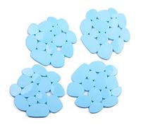 MSV Lot de 4 Tapis antiderapants de Douche ou Baignoire PVC Galets 12x13cm Bleu Ciel