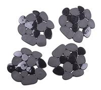 MSV Lot de 4 Tapis antiderapants de Douche ou Baignoire PVC Galets 12x13cm Noir