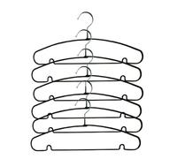 MSV - Lot de 40 Cintres en Acier Plastifié - Grande Solidité, Design antiglisse - Côtés Courbés, Ne se Déforment Pas - Tous Types de Vêtements - 40 cm - Noir