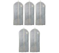 MSV Lot de 5 sacs à vêtements de qualité supérieure - 135 x 60 cm - Épaisseur du matériau optimisée - Housse de qualité supérieure pour costume et robe - Sac de costume respirant pour les voyages