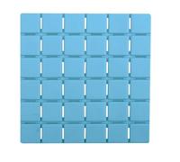MSV - Lot de 5 Tapis Antidérapants de Douche ou Baignoire - Caoutchouc Quadro - 13 x 13 cm - Bleu Clair - Sécurité et Confort - Facile à Installer et Nettoyer