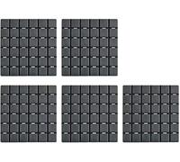 MSV - Lot de 5 Tapis Antidérapants de Douche ou Baignoire - Caoutchouc Quadro - 13 x 13 cm - Gris - Surface Texturée pour Sécurité Accrue - Idéal pour Enfants et Seniors