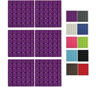 MSV Lot de 5 Tapis antidérapants de Douche ou Baignoire Caoutchouc Quadro 13x13cm Violet