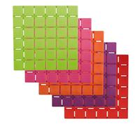 MSV - Lot de 5 Tapis Antidérapants pour Douche ou Baignoire - Caoutchouc Quadro - 13 x 13 cm - Couleurs Chaudes - Sécurité et Confort pour Toute la Famille