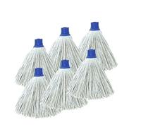 MSV Lot de 6 Franges à serpillière de Rechange en Coton supérieur 185gr Écrue