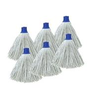 MSV Lot de 6 Franges à serpillière de Rechange en Coton supérieur 220gr Écrue