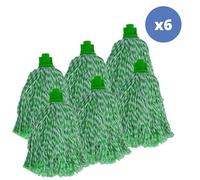 MSV Lot de 6 Franges à serpillière de Rechange en Microfibre Vert