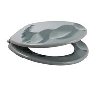 MSV Abattant WC MDF Chemin DE Galets Gris - Charnières INOX