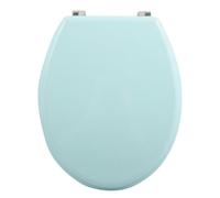 MSV - Lunette WC et Abattant Cœur MDF Vert Pastel - Charnières Acier Inoxydable - 43 x 37 x 5 cm - Surface Facile à Nettoyer - Antidérapant - Adapté Toilettes Standard