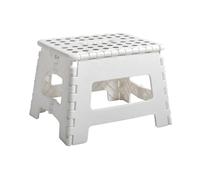 MSV - Marche Pied Pliable - Antidérapant et Léger pour Cuisine et Salle de Bain - 22 x 32 x 25 cm - Blanc - Sécurité Intérieure et Extérieure pour Enfants et Adultes