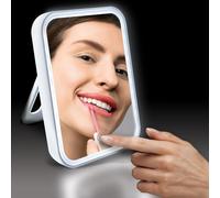 MSV miroir de maquillage miroir cosmétique miroir de salle de bain "Ania" avec LED, blanc