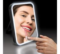 MSV miroir de maquillage miroir cosmétique miroir de salle de bain "Ania" avec LED, noir