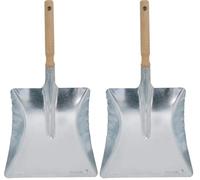 MSV Pelle de netoyage Acier Zinc Manche Bois, Gris (Lot de 2)