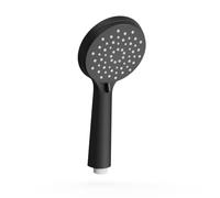 MSV Pommeau de Douche ABS 3 Jets, 10 Cm, Modèle Ezio, Noir Mat