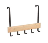 MSV Porte Manteaux, patère 5 Crochets ENOA Noir & Bambou