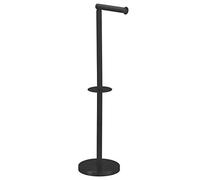 MSV France – Porte-rouleau de papier toilette sur pied – Noir mat – 15 x 60 x 15 cm – Design moderne