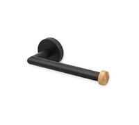MSV Porte Rouleau Papier WC Mural IANA Acier & Bambou Noir Mat