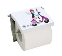MSV Porte Rouleau Papier WC Mural INOX & MDF Jane