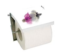 MSV Porte Rouleau Papier WC Mural MDF & INOX Borneo Blanc