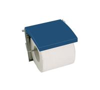 MSV - Porte Rouleau Papier WC Mural - MDF & INOX - Modèle Bleu Foncé - Dimensions 13 x 15 x 11,5 cm - Couleur Bleu Foncé - Élégant et Robuste pour Salle de Bain