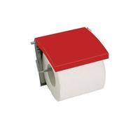 MSV Porte Rouleau Papier WC Mural MDF & INOX Rouge