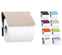 MSV Porte Rouleau Papier WC Mural PS & Acier Chromé Beige