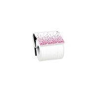 MSV - Porte Rouleau Papier WC Mural - PS & Acier Chromé - Modèle Paris - Dimensions 13 x 15 x 11,5 cm - Couleur Fuschia - Design Élégant et Pratique pour Salle de Bain