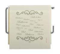 MSV - Porte Rouleau Papier WC Mural - PS & Acier Chromé - Modèle Paris - Dimensions 13 x 15 x 11,5 cm - Couleur Écru - Design Élégant et Pratique pour Salle de Bain