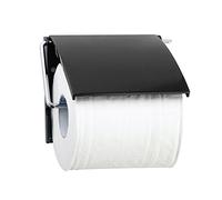 MSV Porte Rouleau Papier WC Mural PS & Acier chromé Noir