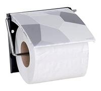 MSV Porte Rouleau Papier WC Mural PS & Acier chromé Origami Gris