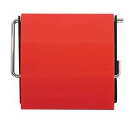 MSV Porte rouleau papier WC mural – PS et acier chromé – Rouge