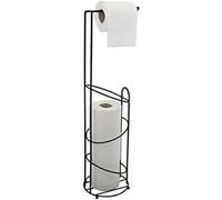 MSV Porte Rouleau Papier WC sur Pied avec réserve Holly Acier Noir Mat