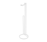 MSV Porte-rouleau WC Amy en acier – sur pied, stockage 3 rouleaux, 15x15x54 cm, blanc mat