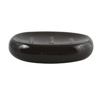 MSV France Porte-savon Céramique Java Noir 12 x 9 cm Design moderne – Facile à nettoyer