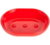 MSV - Porte-Savon PS Inagua - Design Moderne pour Salle de Bain - Taille 13 x 10 x 3 cm - Couleur Rouge - Matériau Résistant à l'eau - Idéal pour Tous Types de Savons