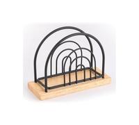 MSV Porte serviettes de tables Design industriel Bois & Acier ELIE Noir mat
