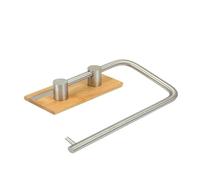 MSV Porte Serviettes Mural en Acier & Bambou IANA Noir Mat