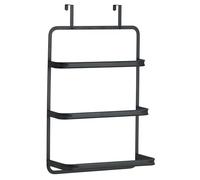 MSV - Porte Serviettes pour Paroi De Douche Ou Porte - Support Fonctionnel en Métal Laqué Noir - Séchage Rapide des Serviettes avec Circulation D’Air Optimale - Montage sans Perçage